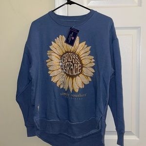 Simply southern grace sunflower crew neck sweatshirt woman’s large nwot